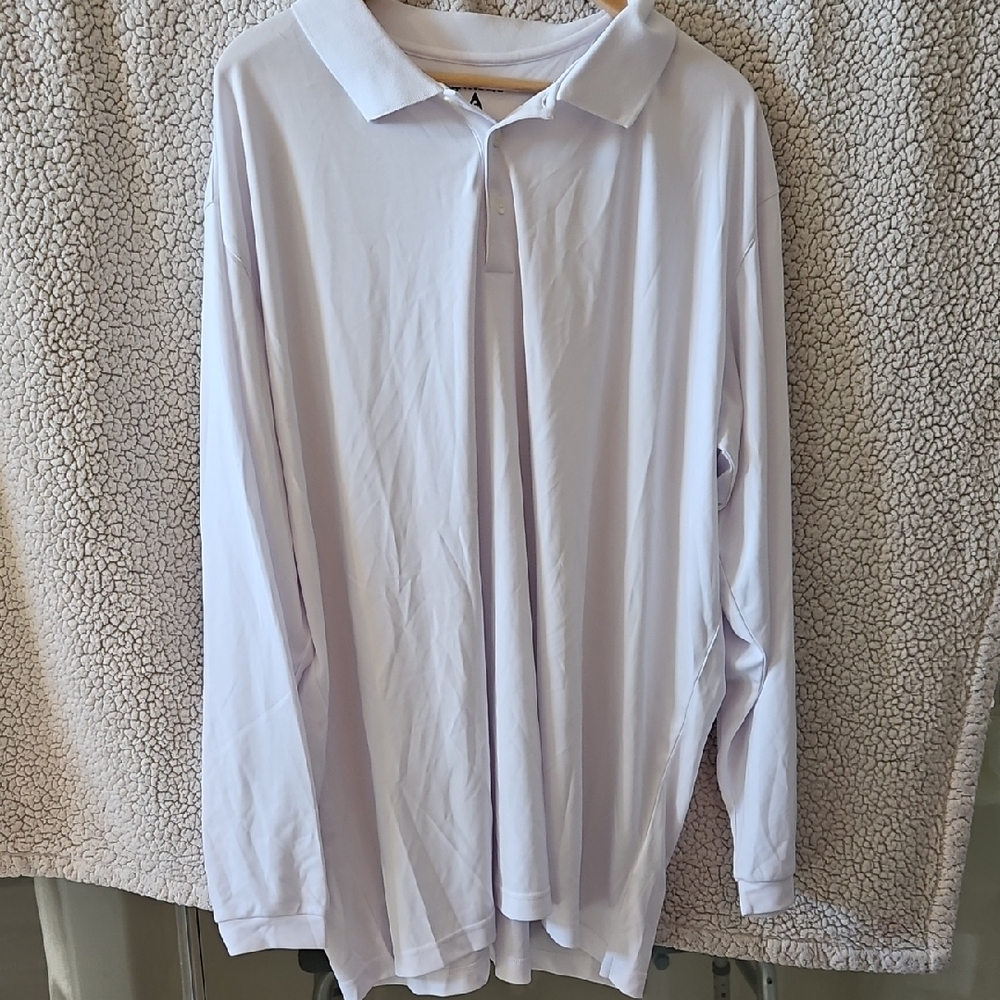 Men's Antigua White Long Sleeve  Polo Shirt XXXL